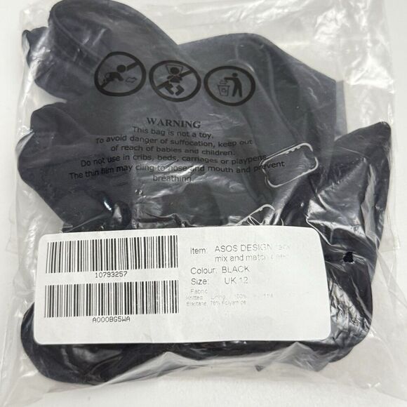 ASOS DESIGN mix n match black deep plunge bikini TOP ONLY UK 12 US 8 NEW - Picture 6 of 6